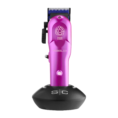 Purple and black hair clipper on 