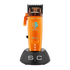 StyleCraft Saber 2 SC617O cordless clipper in orange on charging stand