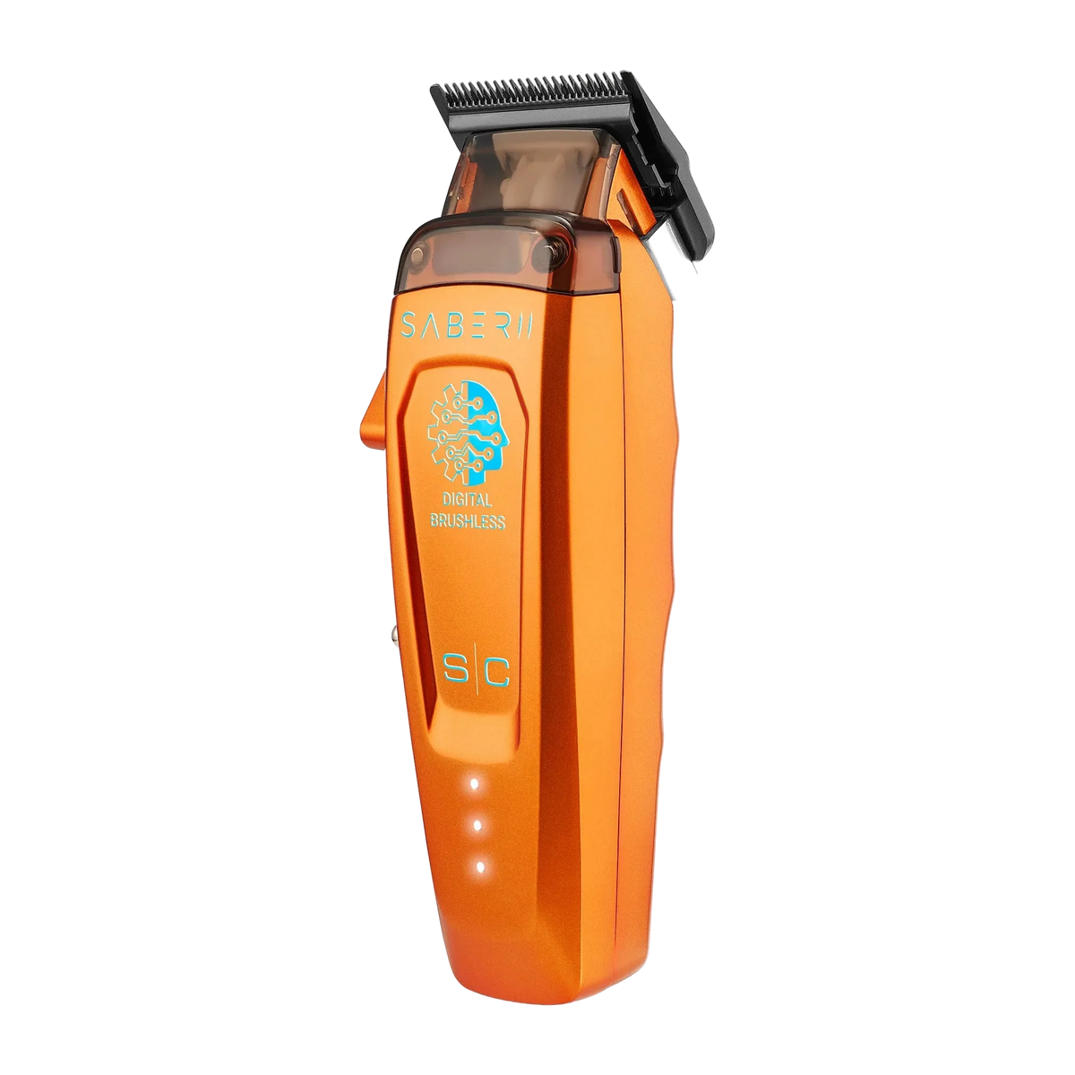StyleCraft Saber 2 SC617O orange full-metal clipper diagonal view