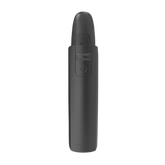 Front view of the Wahl Micro Power single-foil shaver with its protective cap on, slim black body and power button visible, isolated on a white background.