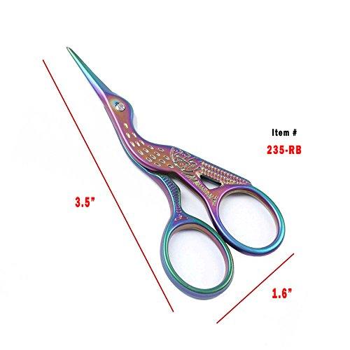 3.5&quot; Rainbow Stork Embroidery Scissor Professional Quality : tkB07DWGYF4L tk689266264076