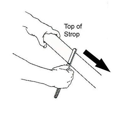 Leather Strop for Straight Razor Honing, Shaving Strap Beige and Black color