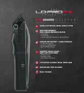 Features of the New babylisspro loprofx hair clipper black color and metal and plastic body model FX825 074108427403