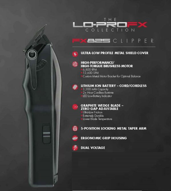 BaByliss Hair Clipper Lo Pro FX FX825 for Barbers 074108427403