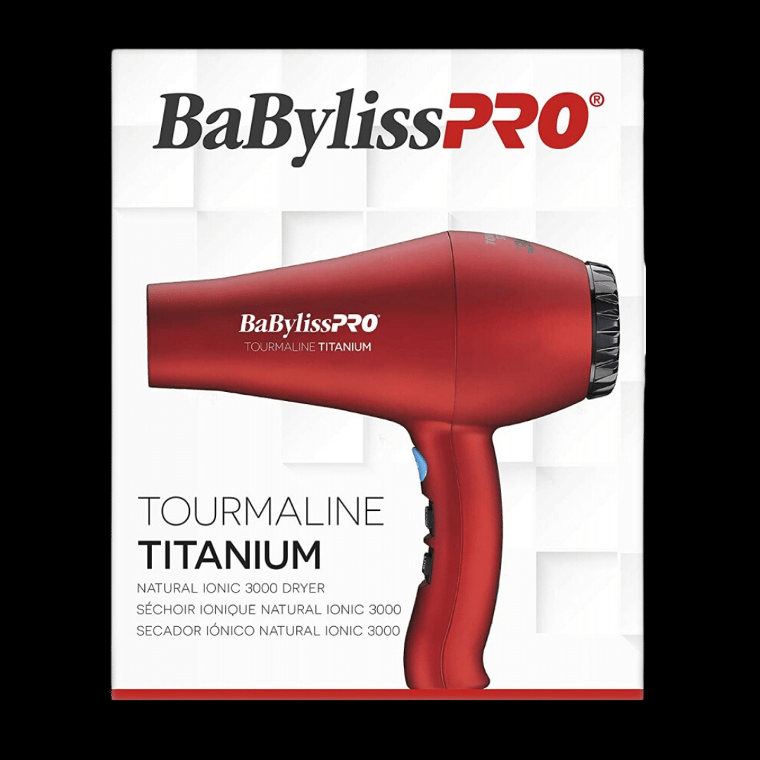BaByliss PRO Tourmaline Titanium 3000 Hair Dryer Red Barber