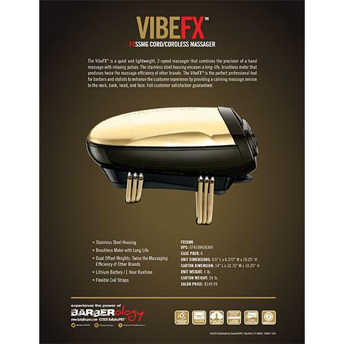 BaBylissPRO  VibeFX Cord/Cordless Massager Gold Model FXSSM1