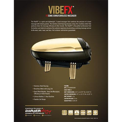 BaBylissPRO  VibeFX Cord/Cordless Massager Gold