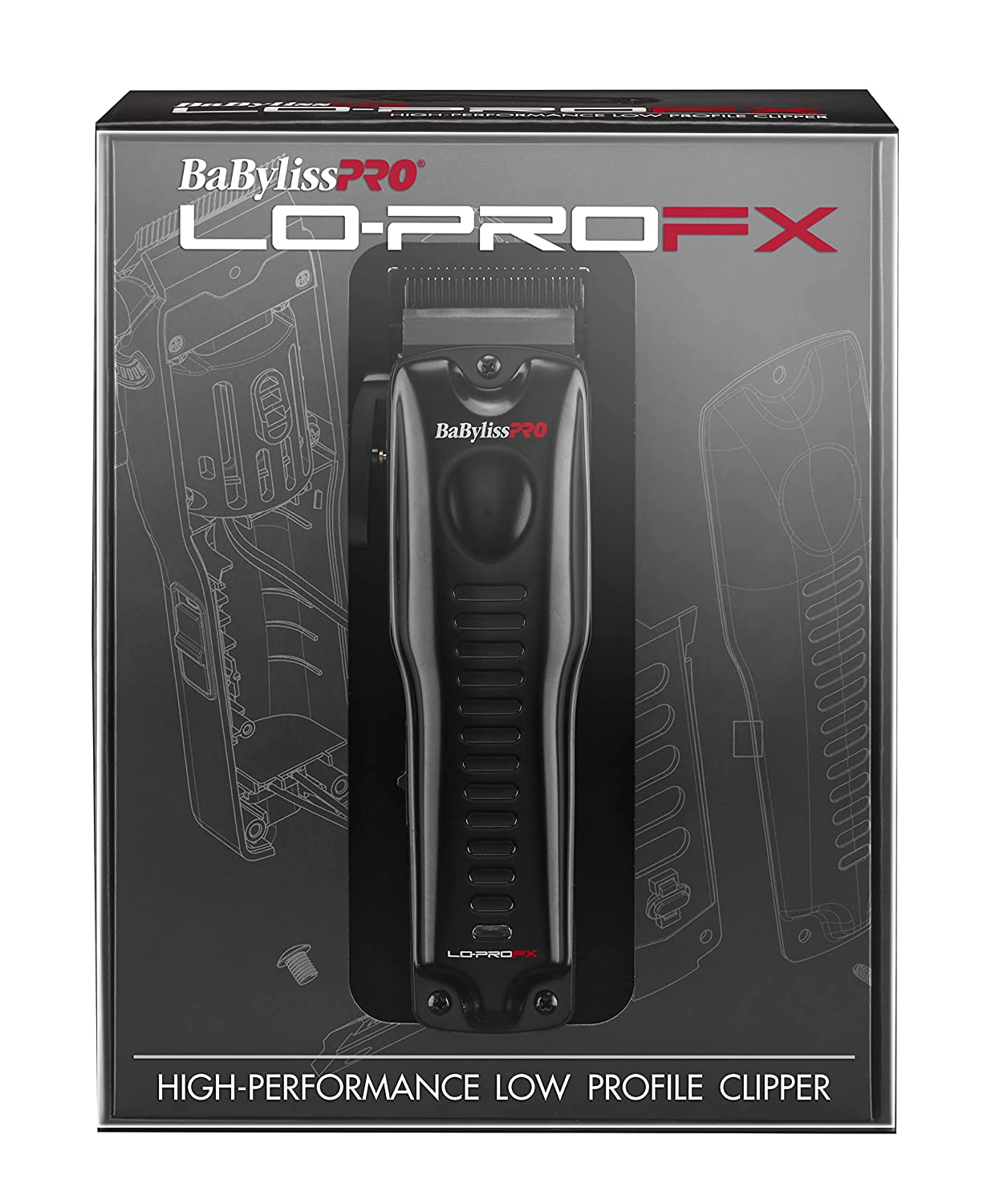 New babyliss pro lopro fx hair clipper black color and metal and plastic body model FX825