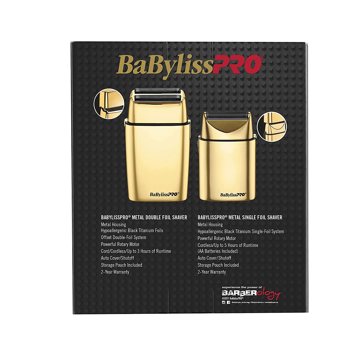 BaByliss PRO Limited FX Collection Double and Single Foil Gold Shaver Duo