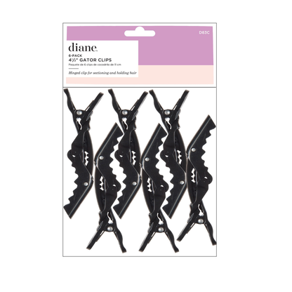 DIANE Pinza para el Cabello Gator 6/PAQ Color Negro Modelo D83C