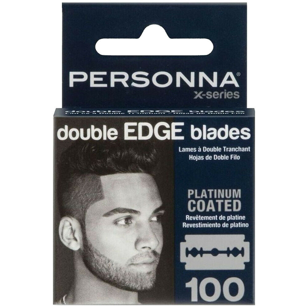PERSONNA X-SERIE Double EDGE Blades Platinum Coated 100 BLADES Wrapper