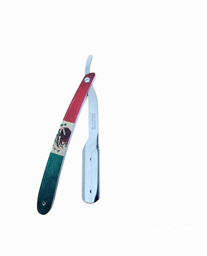 Kashi R-118MX Professional  Straight Razors Blade Mexican Flag Design