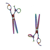 Kashi CR-522T Professional Rotating Thumb Styling, Barber Thinning Shears 6.5" Japanese Cobalt Steel