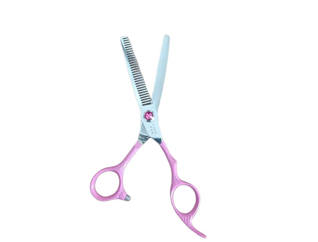 Tijeras profesionales de entresacar Kashi P-3430T de 6.5 pulgadas, color rosa, 30 dientes