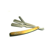 Kashi RG-127 Professional Barber Straight Edge Shaving Razor Gold and Silver Color