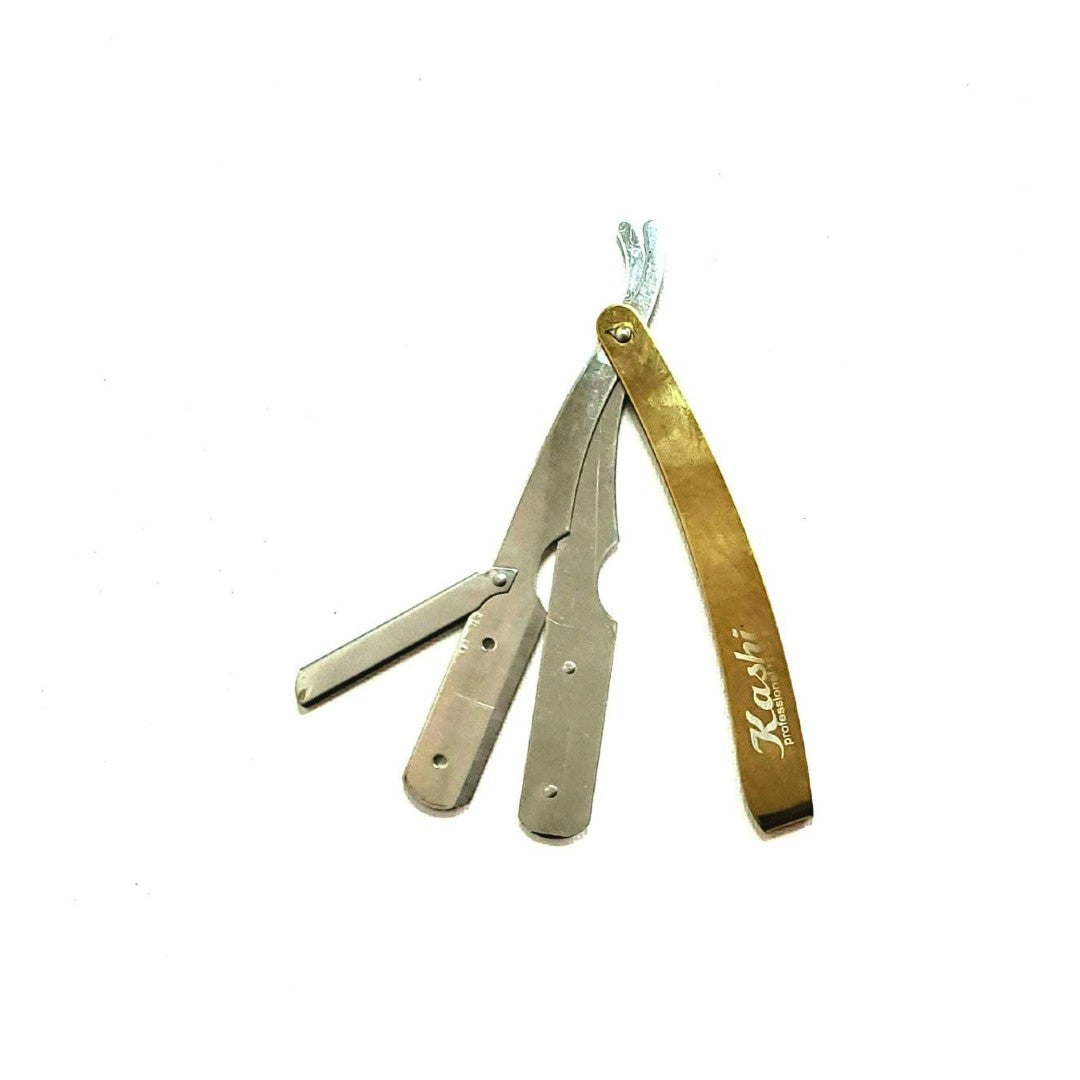 Kashi RG-127 Professional Barber Straight Edge Shaving Razor Gold and Silver Color : RG-127