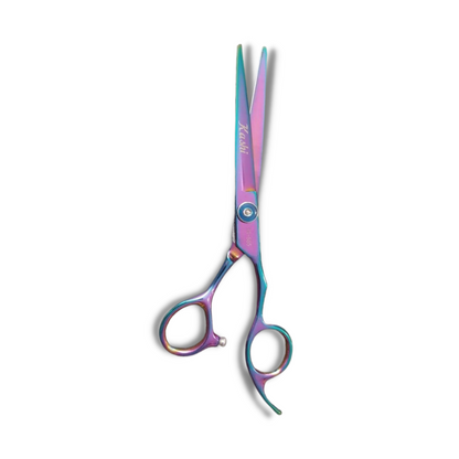 Tijeras de corte de pelo profesionales Kashi SR-565 arcoíris - Acero japonés 6.5 pulgadas