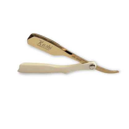 Kashi RW-250G Professional Straight Razor Gold and White
