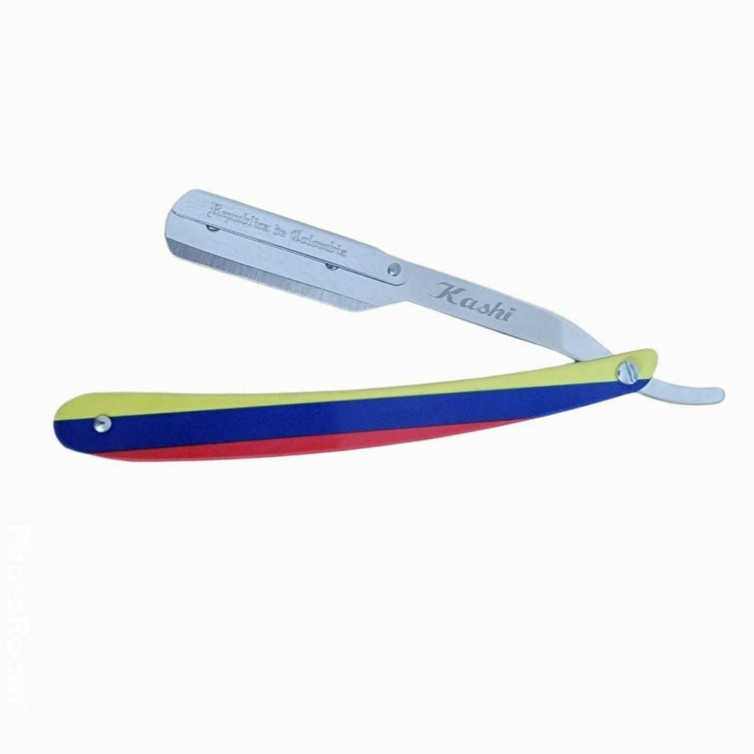 Kashi R-118CO Professional  Straight Razors Blade Colombia Flag Design