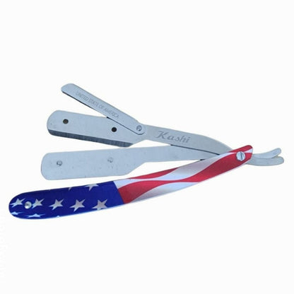 Kashi R-118US Professional  Straight Razors Blade American Flag Design