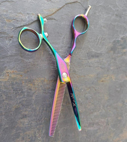 Kashi JR-505T, Professional Rotating Thumb Styling, Barber Thinning Shears 6.5" Japanese Steel
