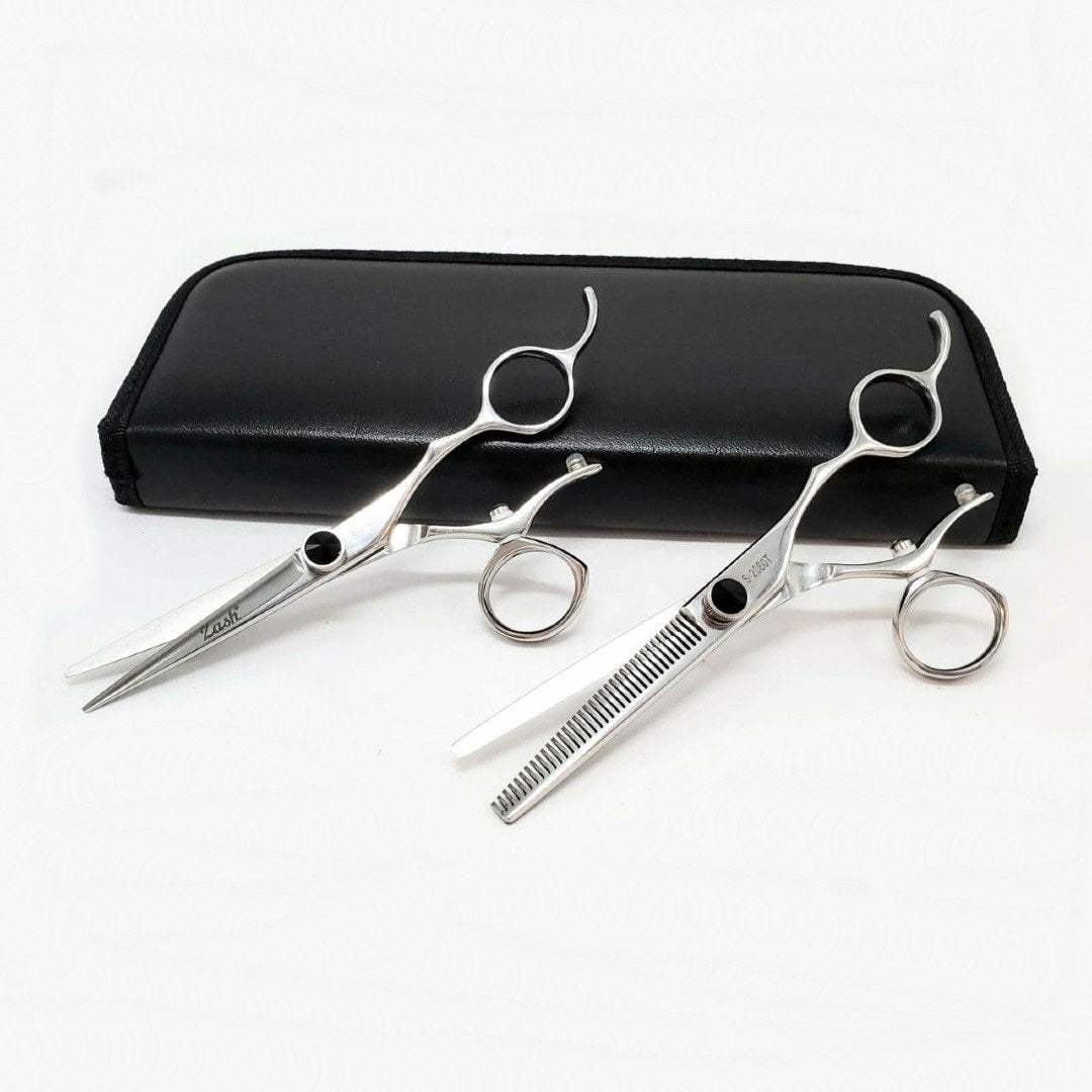 Zashi Shears, Professional Hair Cutting S-5055 and Thinning Shears S-2060T,  size 6&quot; , Japanese  Steel : S-5055 / S-2060T
