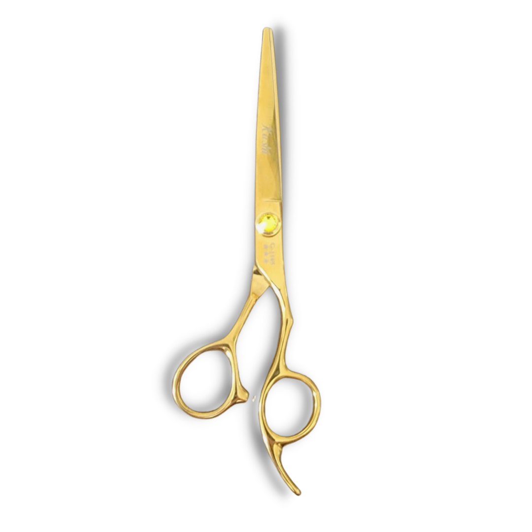Tijeras de peluquería profesionales Kashi G-1160 color oro - Acero japonés 6 pulgadas
