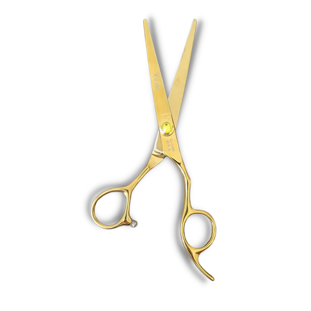 Kashi G-1160 Professional Cutting Hair Shears Gold Color - Japanese Steel 6 inch