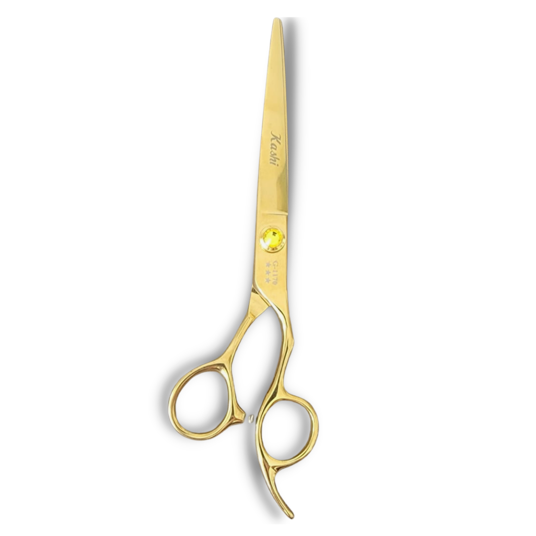 Kashi G-1170 Professional  Cutting Shears, Japanese Steel 7 inch Gold Color