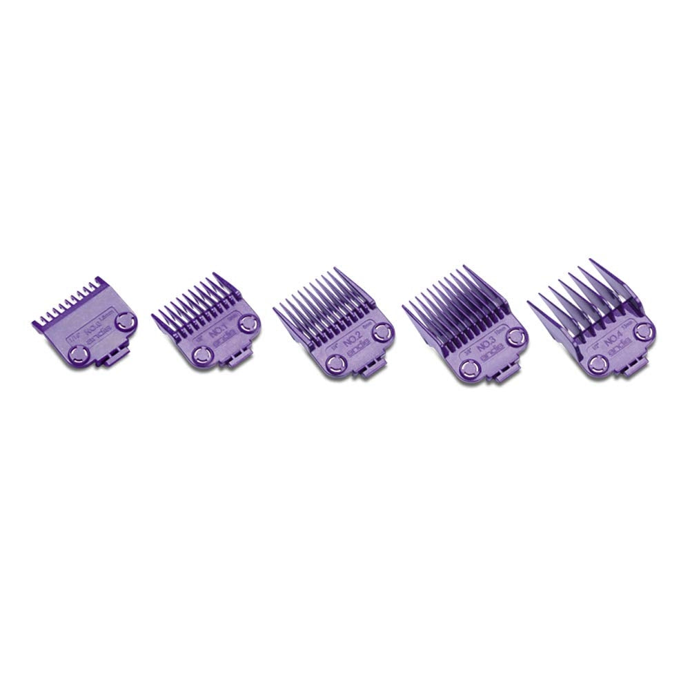 Andis Magnetic Combs 5-Piece Guide Set - Purple model 01410