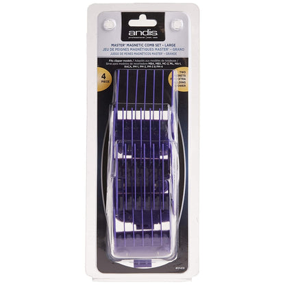 Andis Master Dual Magnet Large 4-Piece Comb Set Purple