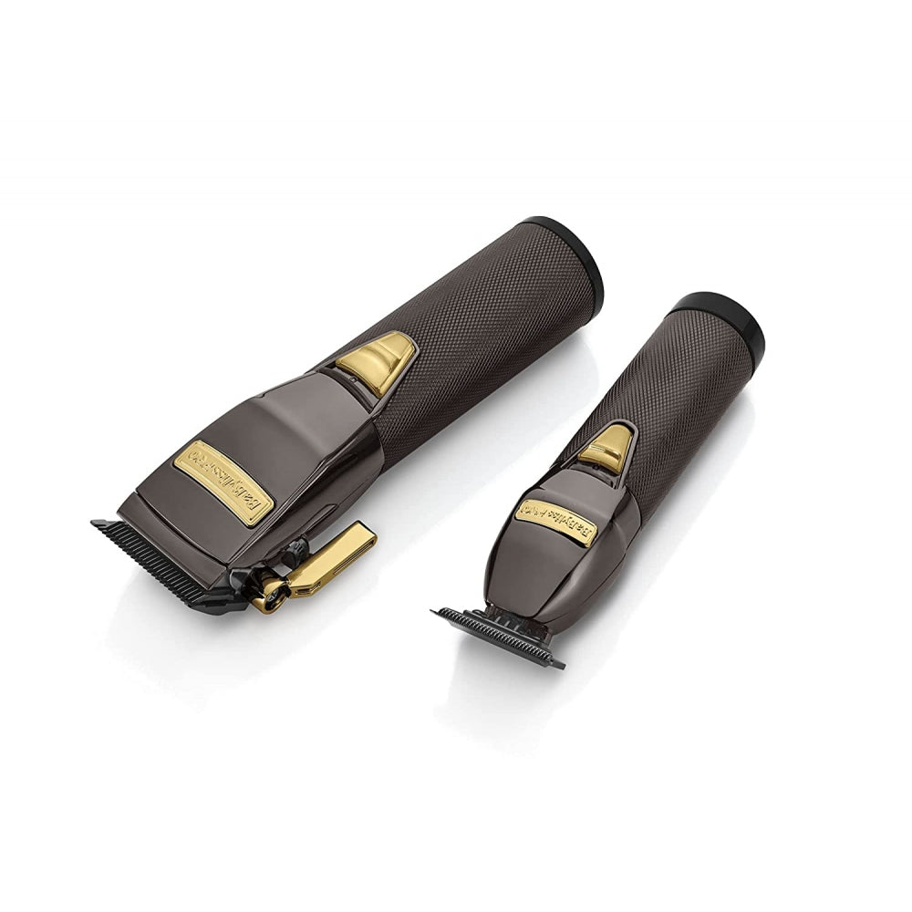 BaByliss PRO Gunmetal &amp; Gold FX Collection Outlining Metal Trimmer &amp; Clipper - Limited Edition Set