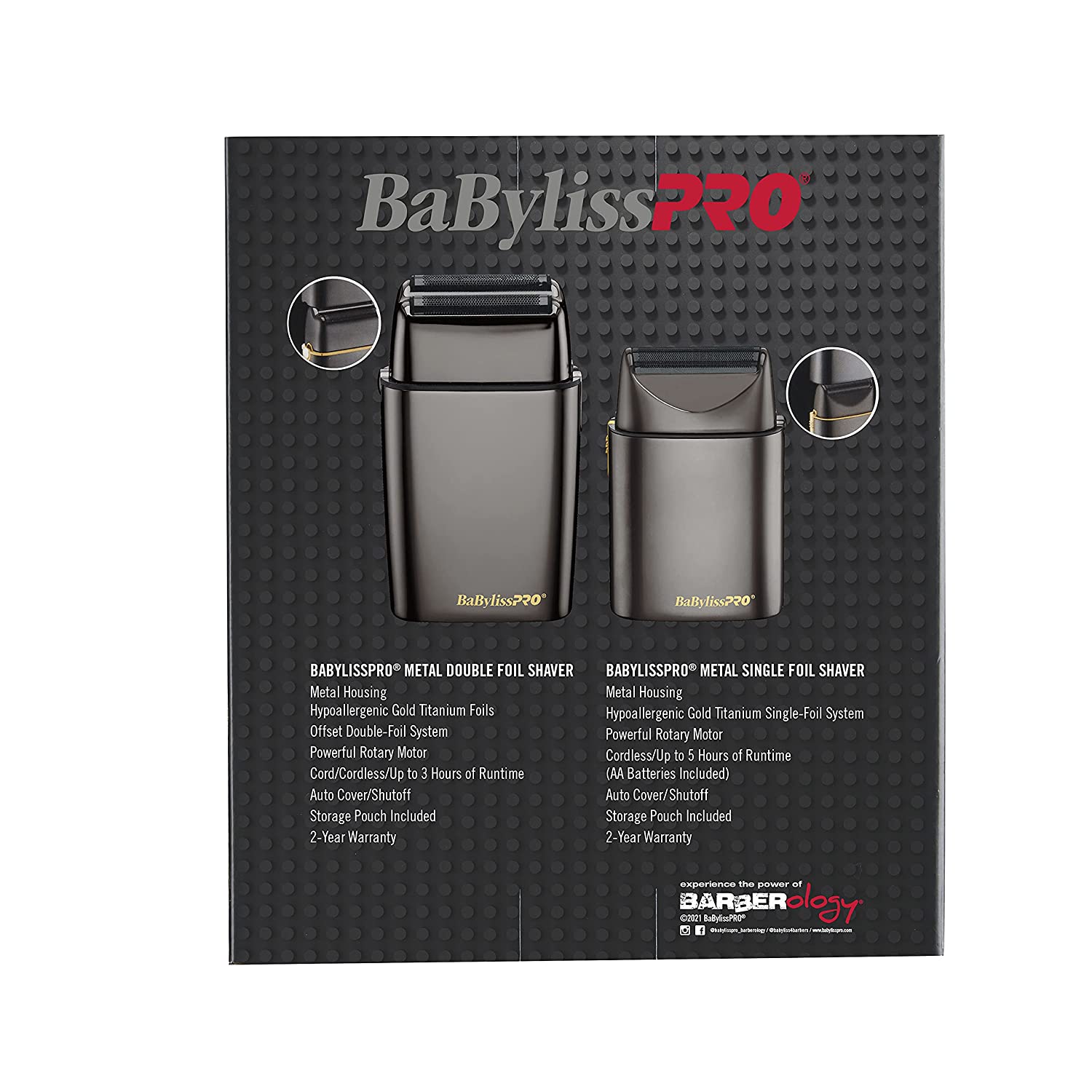 BaByliss PRO Limited FX Collection Double and Single Foil GunMetal Shaver Duo
