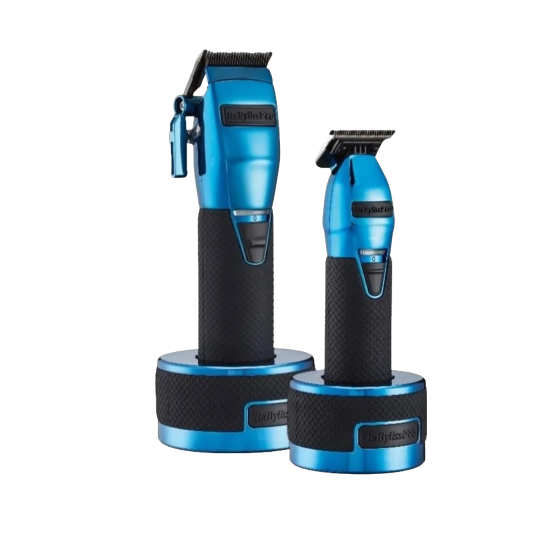 BaByliss PRO Limited BLUEFX Boost+ Clipper &amp; Trimmer Set with Charging Base
