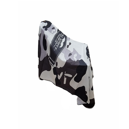 Capa de barbero profesional para hombre, talla única, estampado camuflaje negro y gris
