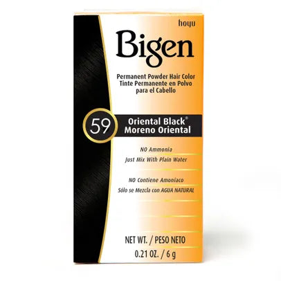 Bigen Permanent Powder Hair Color, Oriental Black N. 59- 0.21 oz