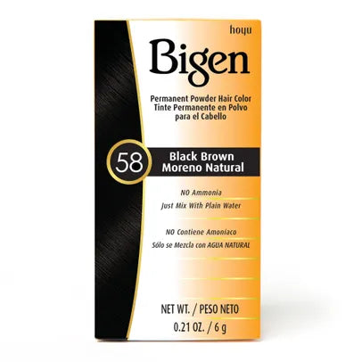Bigen Permanent Powder Hair Color Black Brown 58