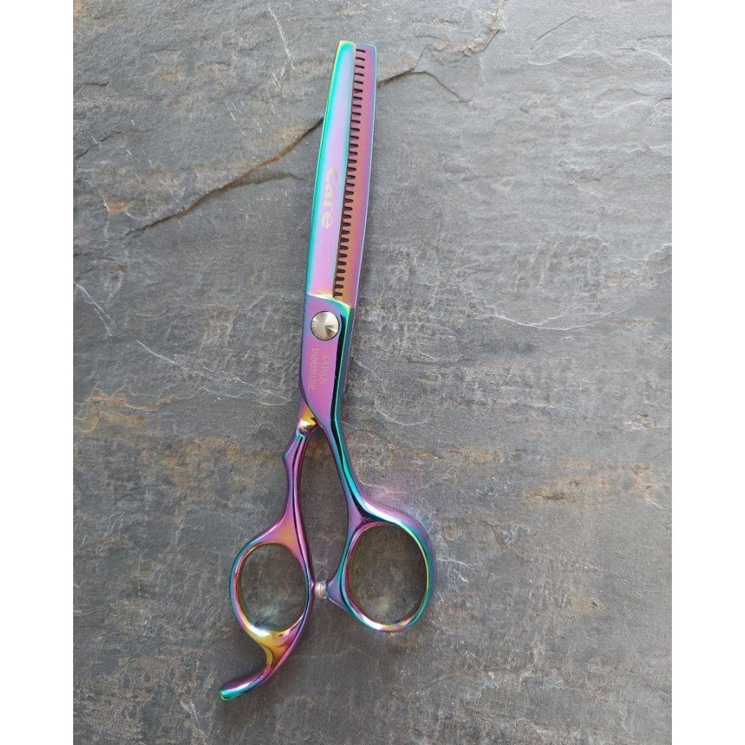 Care Professional scissor Thinning / Texturizing Barber 6&quot; 30 Teeth Rainbow Color.