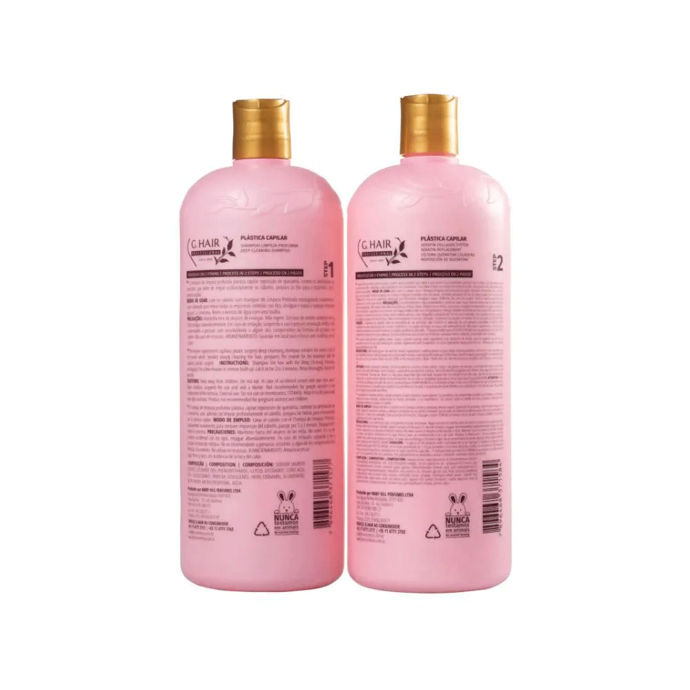 G.HAIR Plastica Capilar Keratin Collagen Anti-Frizz &amp; Volume Treatment Kit 2 x1 Lts