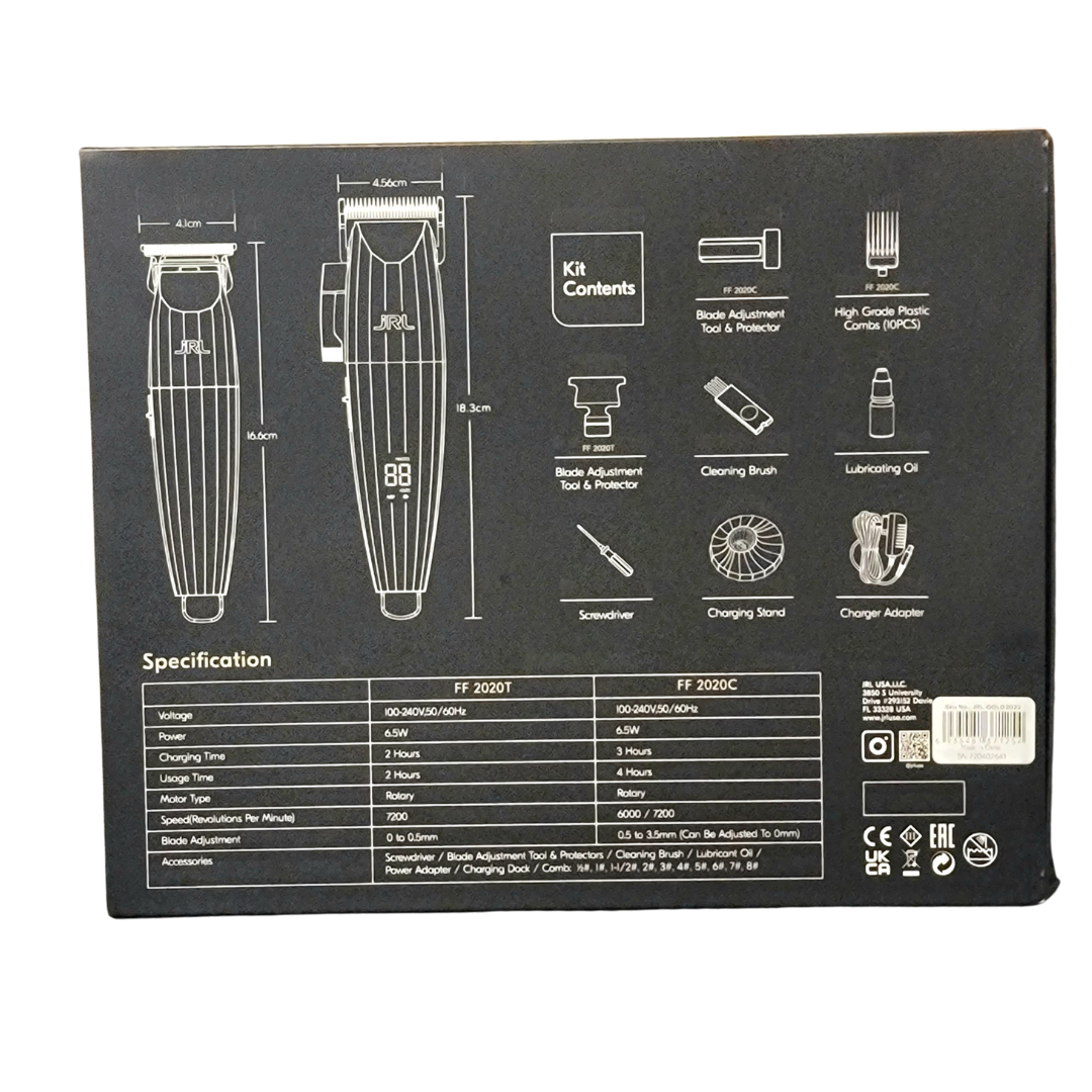 JRL Professional Fresh Fade 2020  Gold Clipper &amp; Trimmer Set with Charging Base Limited Edition