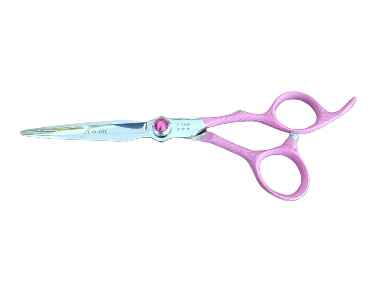 Kashi P-3460 Professional Shears, Hair Cutting  Japanese  Steel,  6 inch  Pink Color