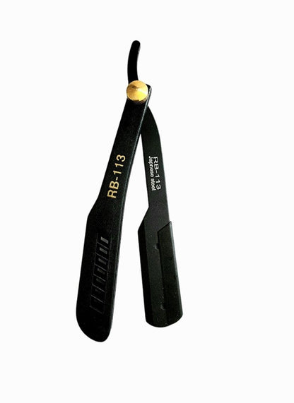 Kashi RB-113 Barber Straight Edge Shaving Razor Black Color