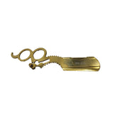 Kashi RG-211 Barber Straight Edge Shaving Razor Double Finger Ring Gold Color