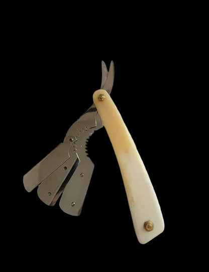Kashi Professional Barber Razor Shaving White Bone Handle