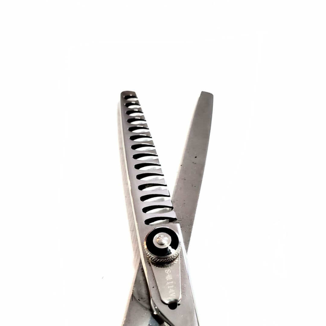 Kashi S-114V, Professional Thinning Shears 12 teeth,  Japanese Stainless  Steel,  6&quot; Silver Color