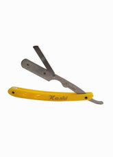 Kashi RY 105 Barber Straight Edge Shaving Razor Yellow and Silver Color