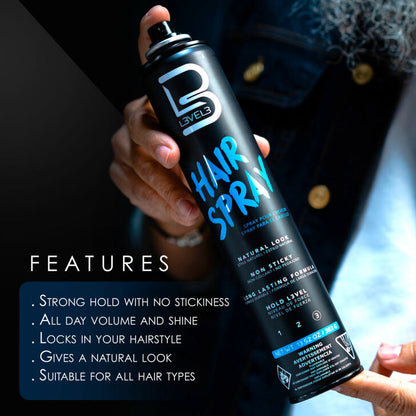 L3VEL3 Laca de Fijación Fuerte 400ml – Aspecto Natural, No Pegajosa, Nivel 3