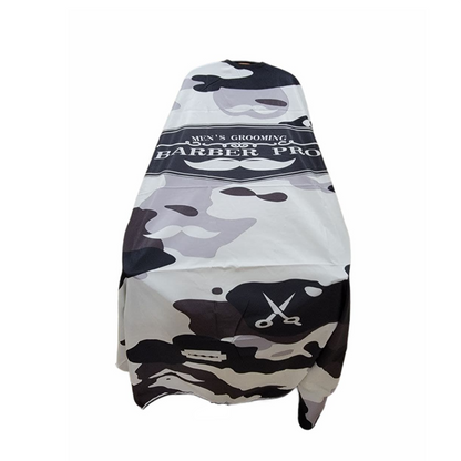 Capa de barbero profesional para hombre, talla única, estampado camuflaje negro y gris