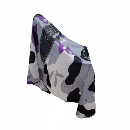 Capa Profesional de Peluquería para Caballero, Talla Única, Estampado Camuflaje Morado y Gris