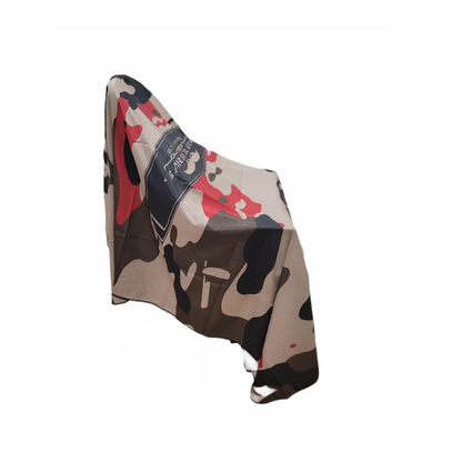 Capa profesional para barbería de hombre, talla única, estampado de camuflaje rojo y beige